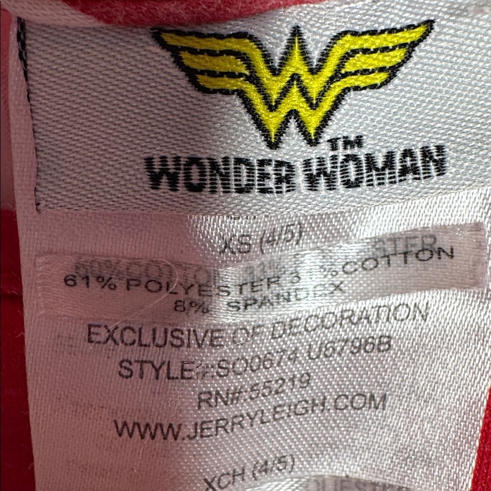 💜3/$15 Wonder Woman Red and White Striped Romper - Picture 5 of 7